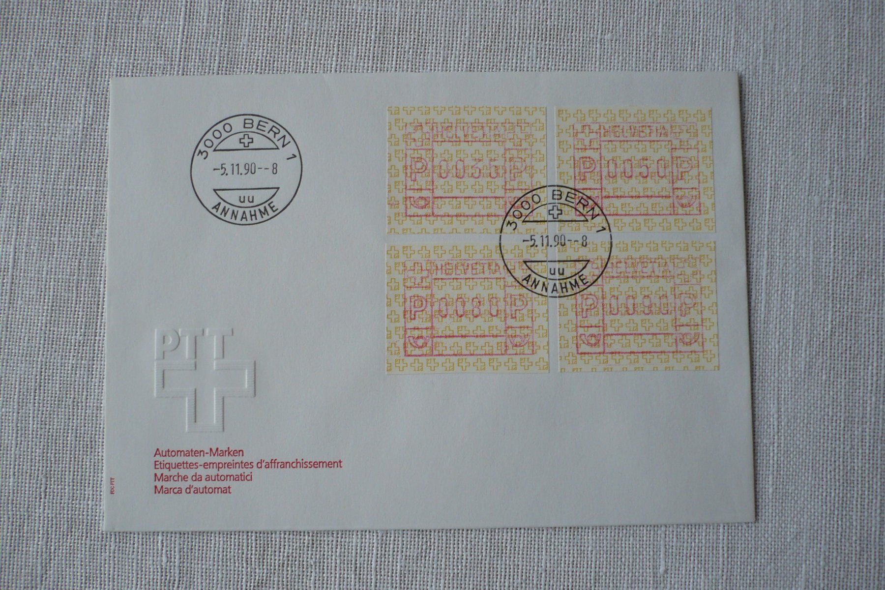 Tutti i francobolli: 1990 FDC Automatenmarken ATM-Typ 8A SBK 8A – Usato da Zürich venduto da saltandpepper008