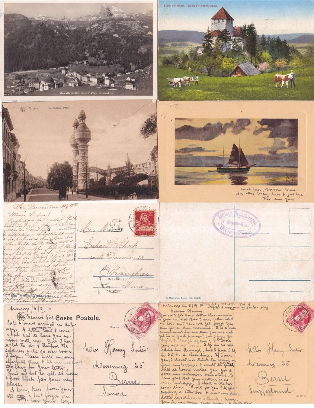 Cartoline postali: 25 Stk. Alte Ansichtskarten, Ausland, CH – Usato da Münchwilen AG venduto da Nesar