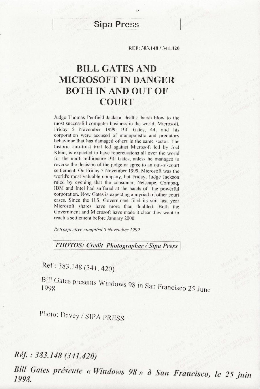Foto & Immagini: Bill Gates, Microsoft-Gründer, Windows 98 – Usato da Frauenfeld venduto da Merk52 1