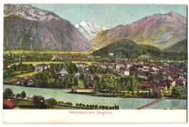 Relief-AK Interlaken, Ortsansicht mit Ju