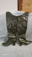 Schwarze Lederstiefel Gr. 37.5 – Blockabsatz 6 cm