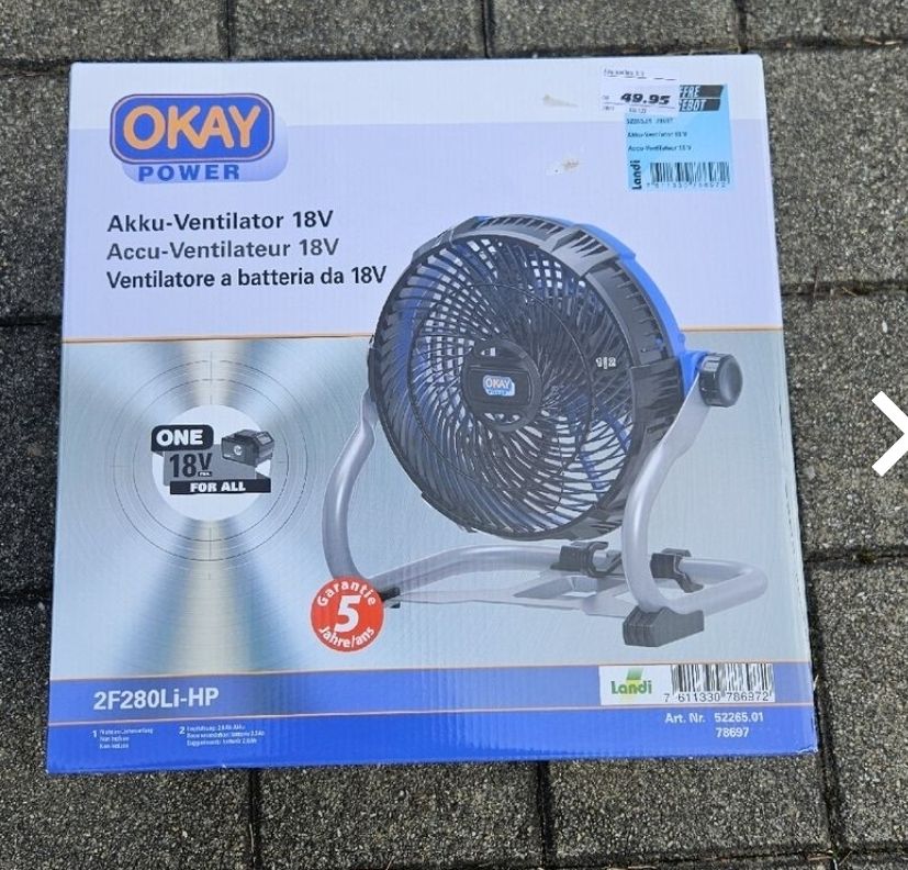 Ventilatoren: Okay Ventilator 18V  / Landi  – Neu und originalverpackt aus Burgistein von maia13 2