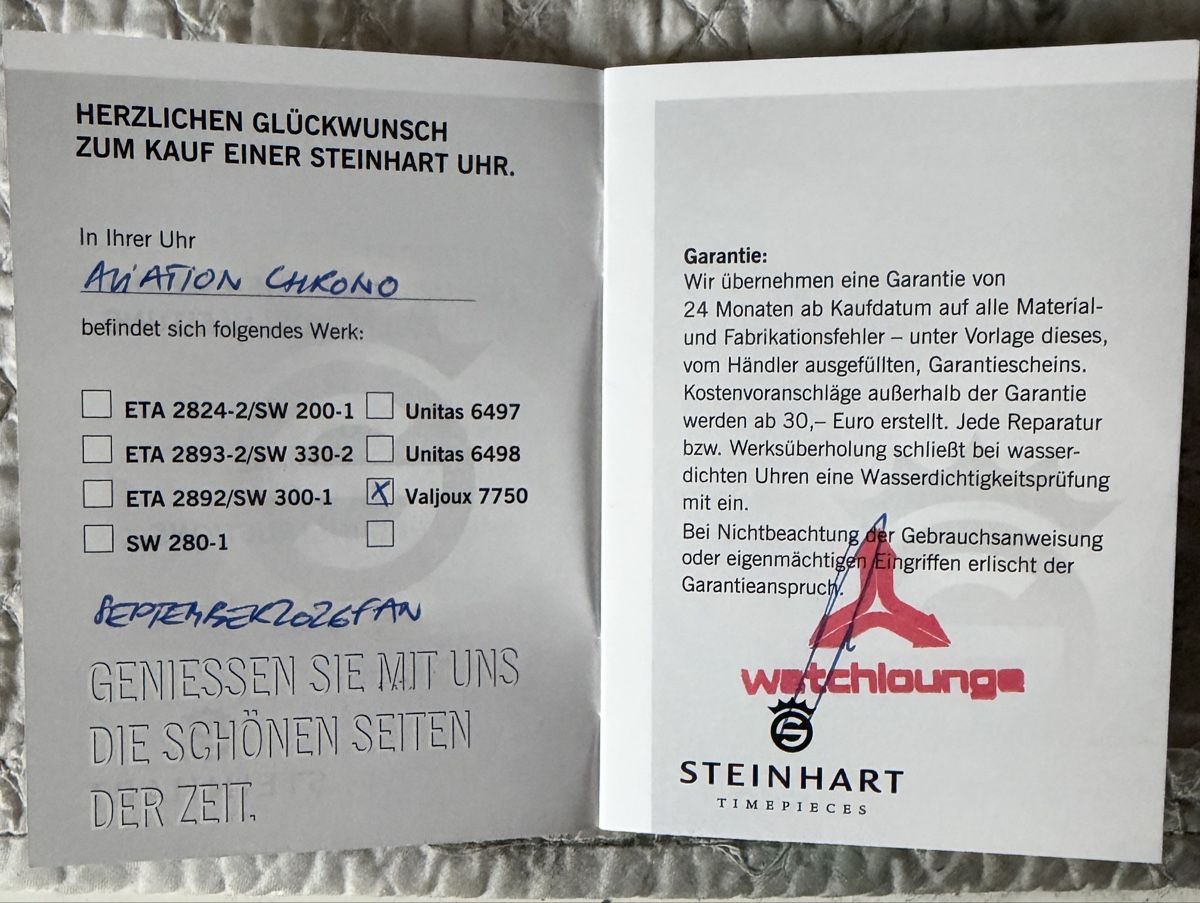 Steinhart Orologi: Steinhart Aviation Chrono, Automatic, 44mm – Nuovo (secondo la descrizione) da Au ZH venduto da parabellum60 7