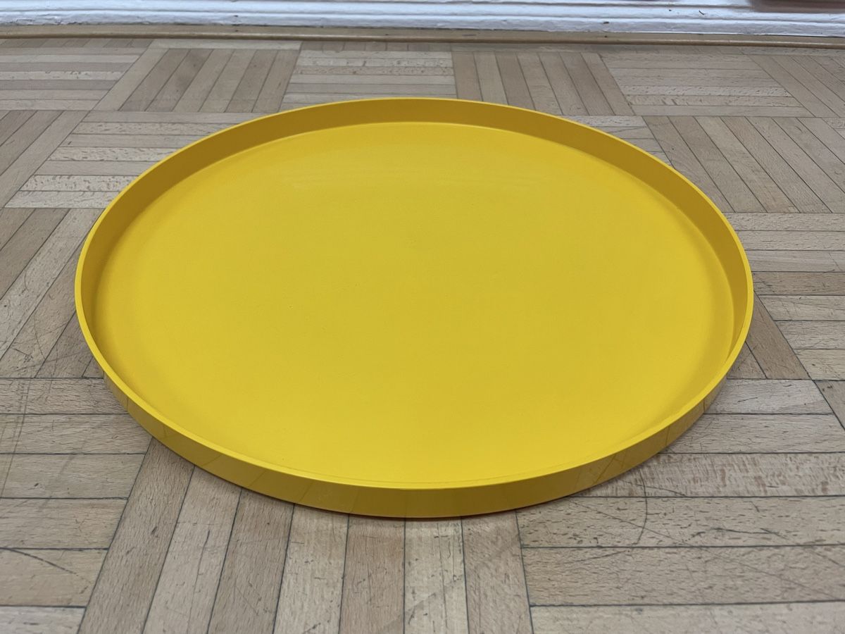 Piatti di portata: Rundes 70s Design Tablett Crayonne Kunststoff Serviertablett – Usato da Zürich venduto da Vintagewiesel 4