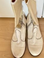 Schicke Leder-Stoffstiefel Gr. 35-36