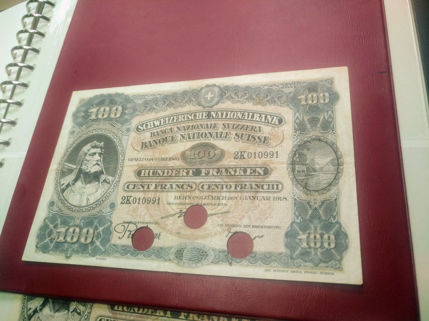 Banknoten: 100 fr 1918 firma JO – Gebraucht aus Cevio von lulina 1