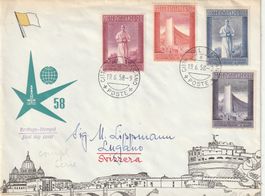 Vatikan Satzbrief 1958 1. Tag gestempelt