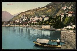Locarno, Uferpartie mit Booten und Häus