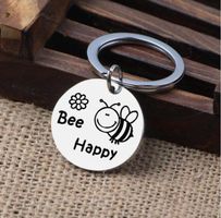 ★ Bee Happy Schlüsselanhänger Edelstahl ★ NEU