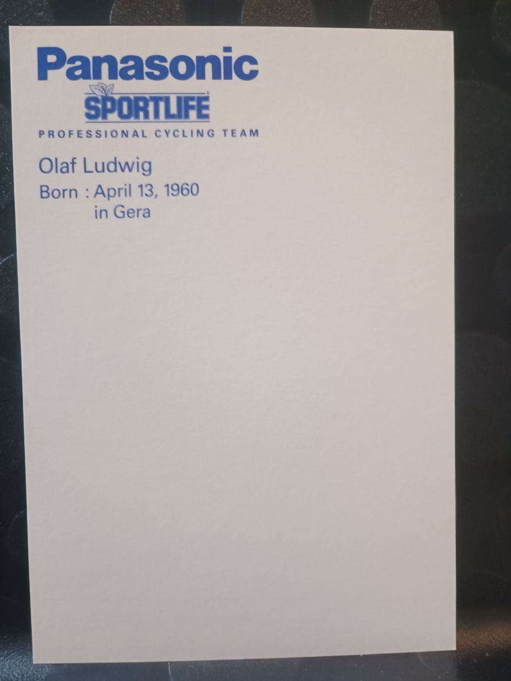 Autographes: Olaf Ludwig - Radsport - Handsigniert – D'occasion à Menziken par Artographs 1