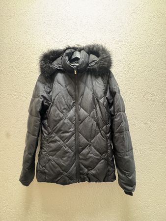 Doudoune Columbia noire chaude à capuche fourrée - Taille M
