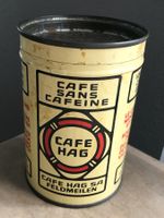 Alte runde Blechdose Kaffee Hag 12 cm hoch