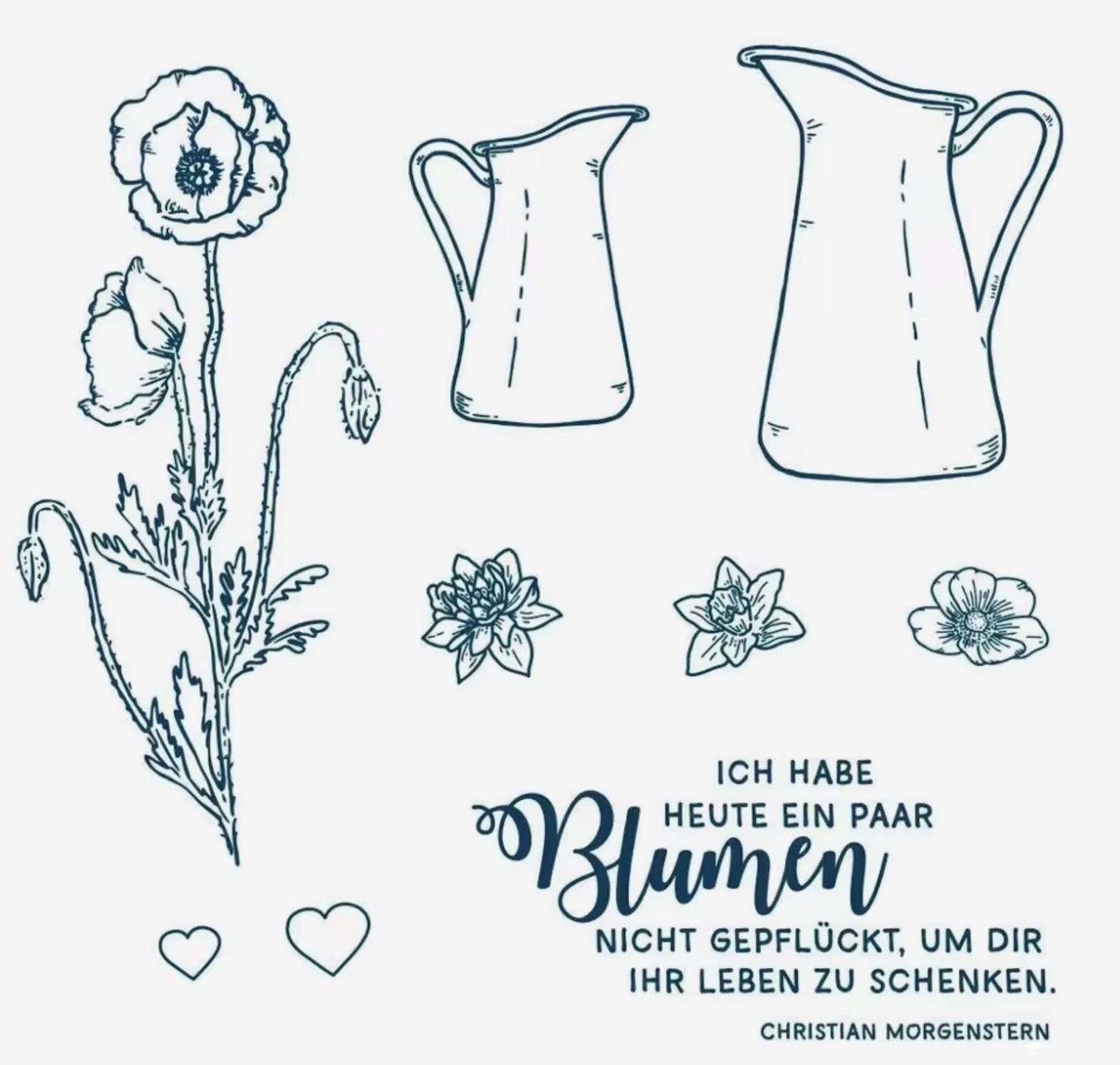 Timbri: Silikonstempel Blumen – Nuovo e nell'imballaggio originale da Kaltbrunn venduto da schere-stein-papier