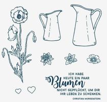 Silikonstempel Blumen
