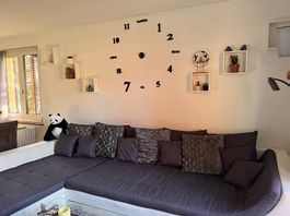 Grosses Sofa mit Kissen in gutem Zustand