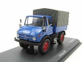 Mercedes-Benz 406 Unimog Pritsche / Plane 1963-1989 blau /