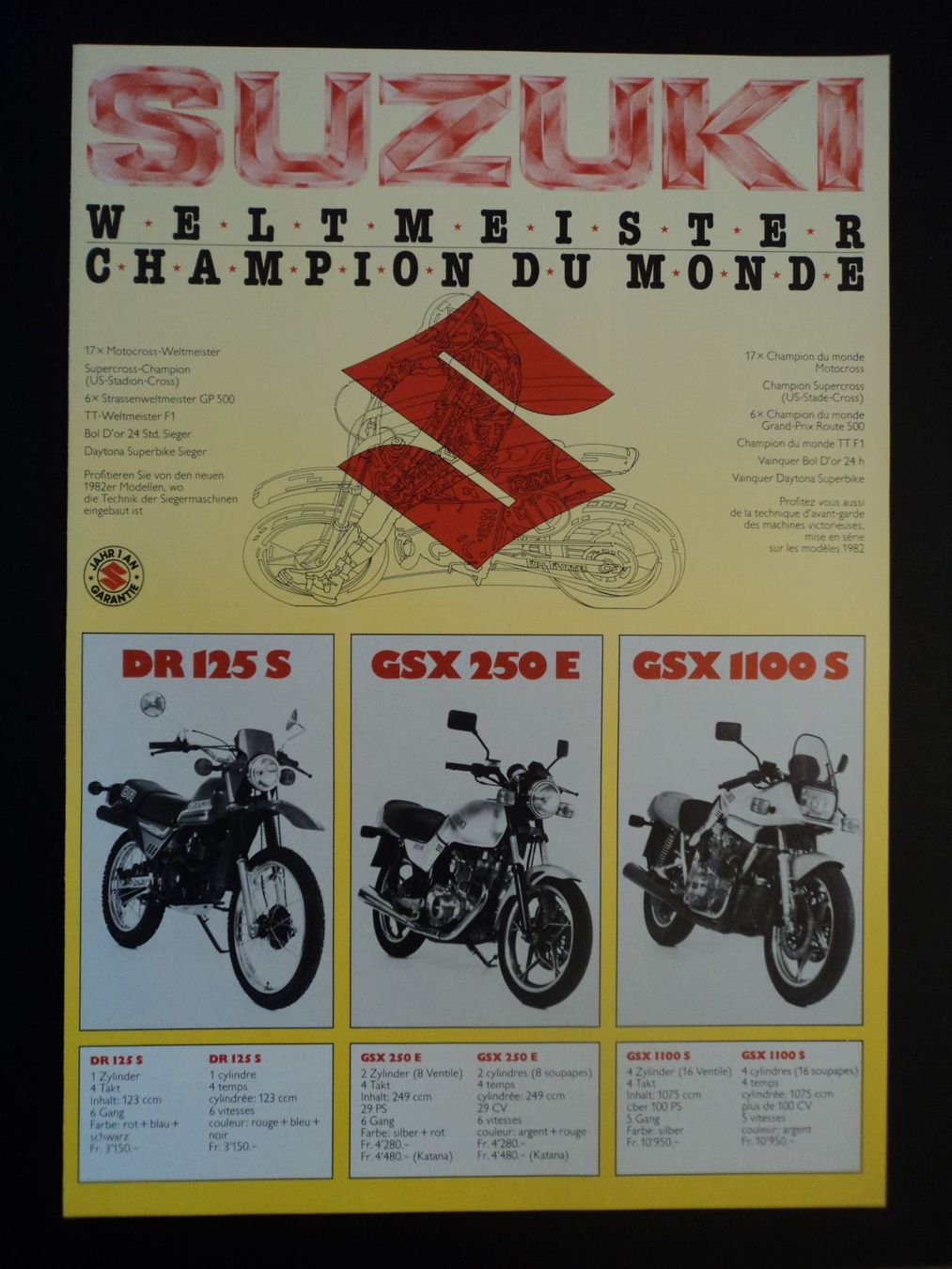 Documenti: Prospekt Suzuki 1982 – Usato da Schwarzenburg venduto da modelCARama
