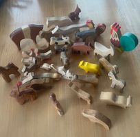 Viele Holztiere, Bauernhoftiere, vintage