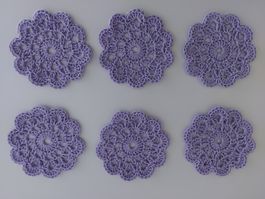 Glasuntersetzer Gr.10cm Farbe Lavendel Gehäkelt