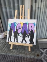 Handmade Graffiti Kunstwerk ACAB auf Leinwand 25x30cm neu
