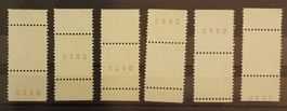 3577) 483RM, 6 Rollenmarken mit Abart Greiflöcher postfrisch