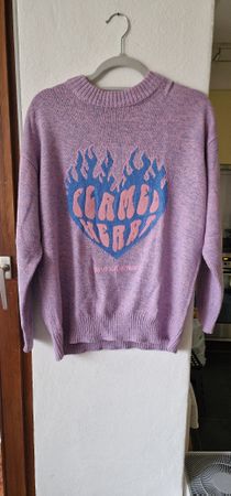 Sister Strickpullover, lila mit Herz, Gr. S - Top Zustand!