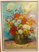 70.5cm breitx 90.5cm hoch Ölgemälde Blumenstillleben