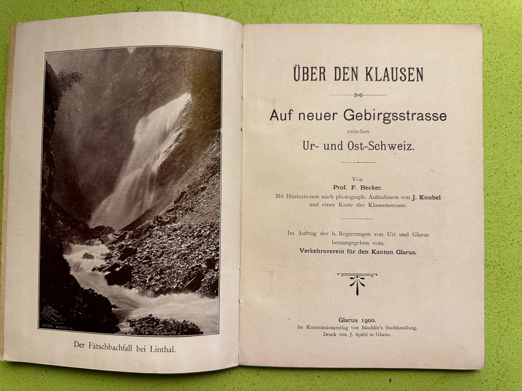 Libri: F. Becker: Ueber den Klausen. 1900 – Usato da Zürich venduto da allp 1