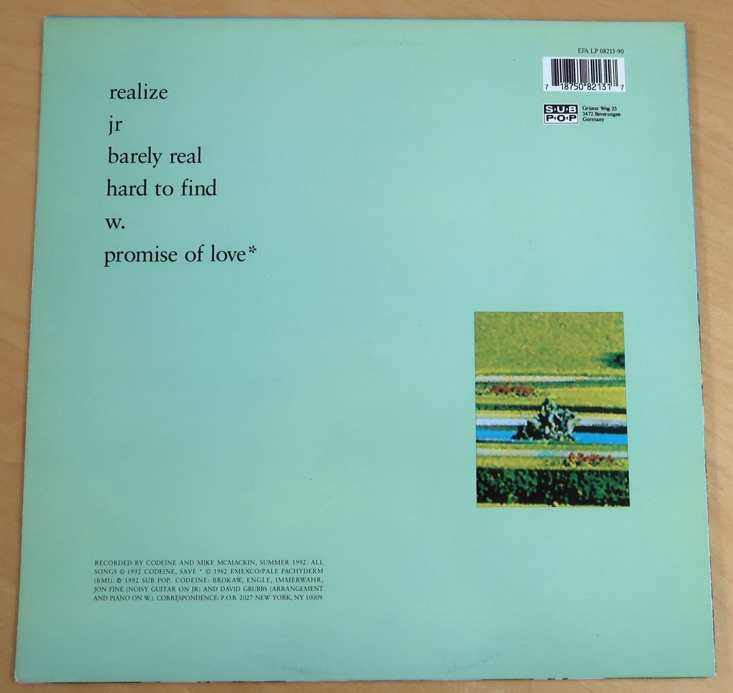 Vinyles: CODEINE - BARELY REAL (LP VG) – D'occasion à Hedingen par Studers 1