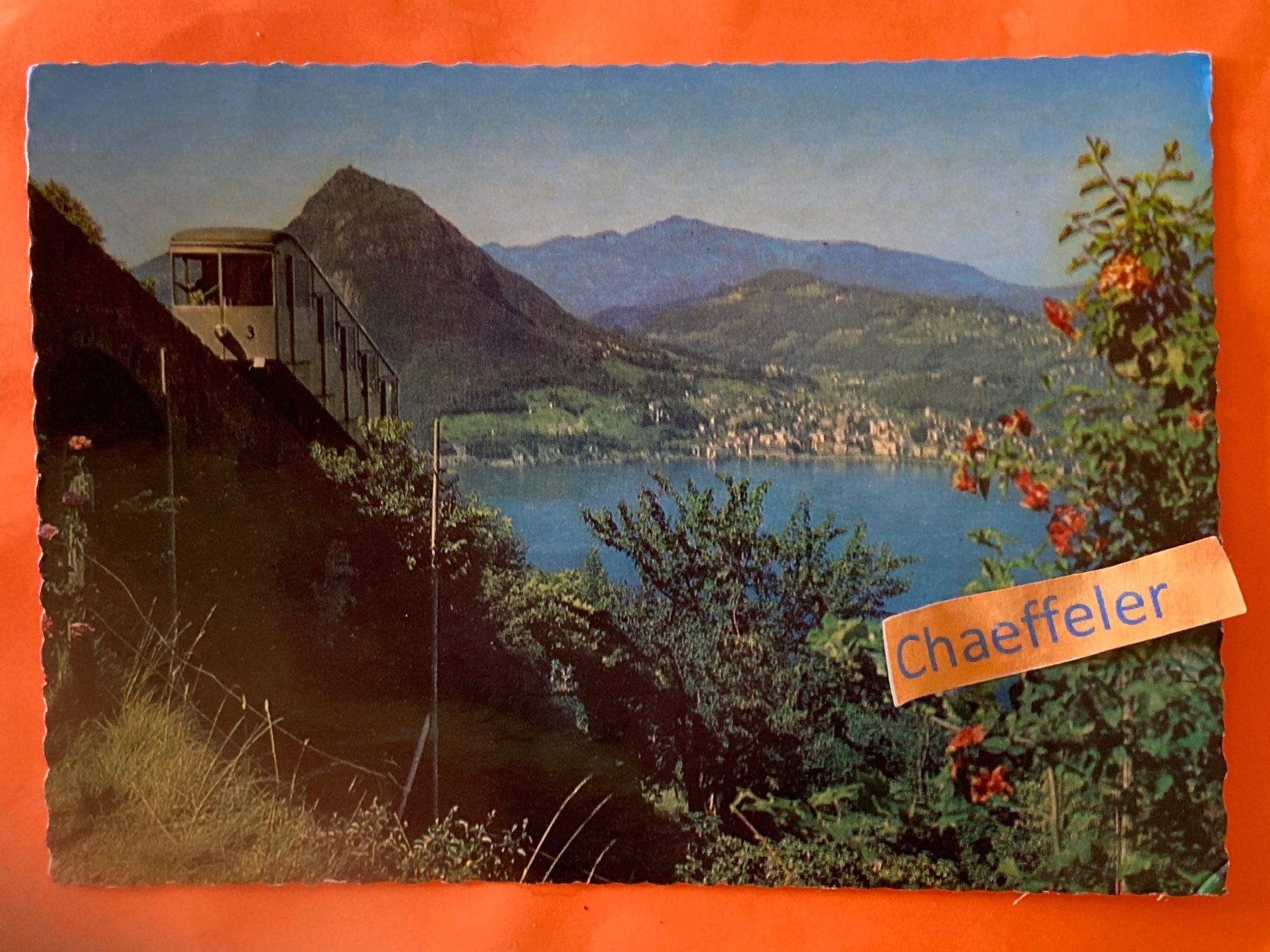 Cartoline postali: 1967 Lugano. Funiculaire e Vista dal Monte Bré – Usato da Zürich venduto da Chaeffeler
