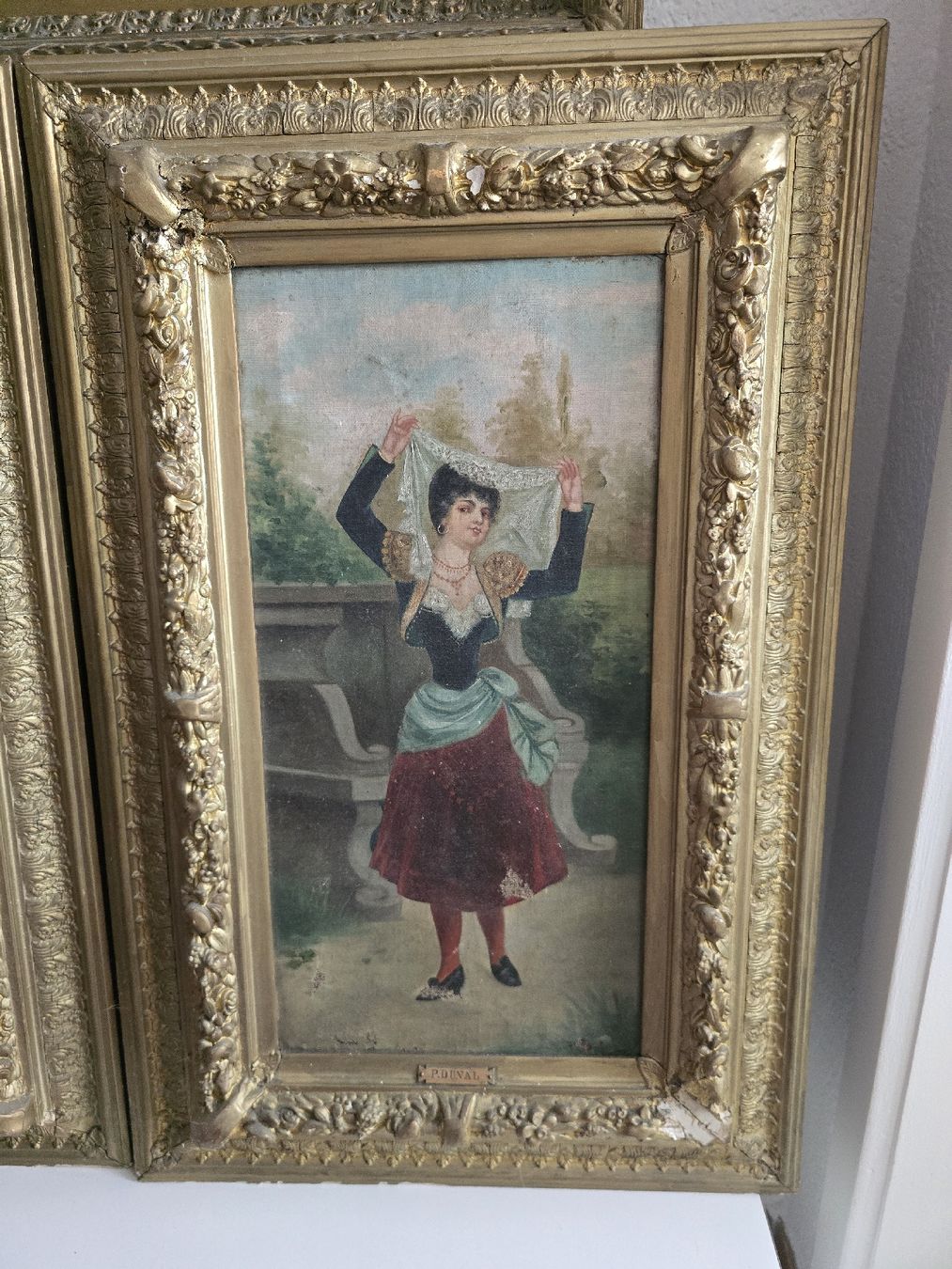 Dipinti: 2 alte Oelbilder .. Gem. Bilder ... – Usato da Zürich venduto da Antiquedealer 2