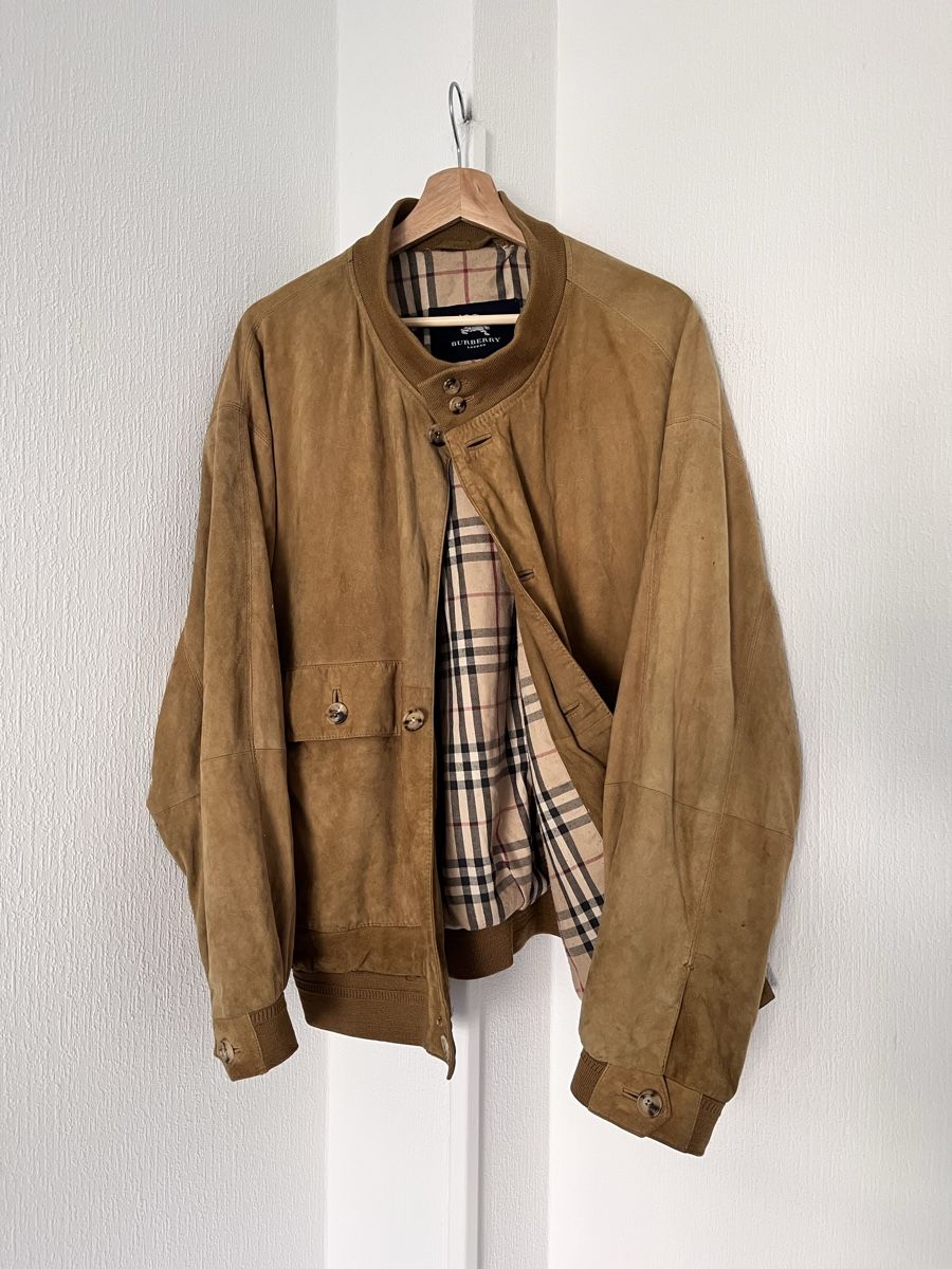Burberry Vestes: Burberry Bomber Jacket Suede Brown Size XL – D'occasion à Lausanne par Danash