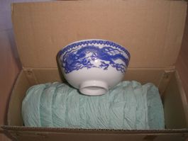 12 Stk. echte japanische Reis Schalen mit Drachenmotiv