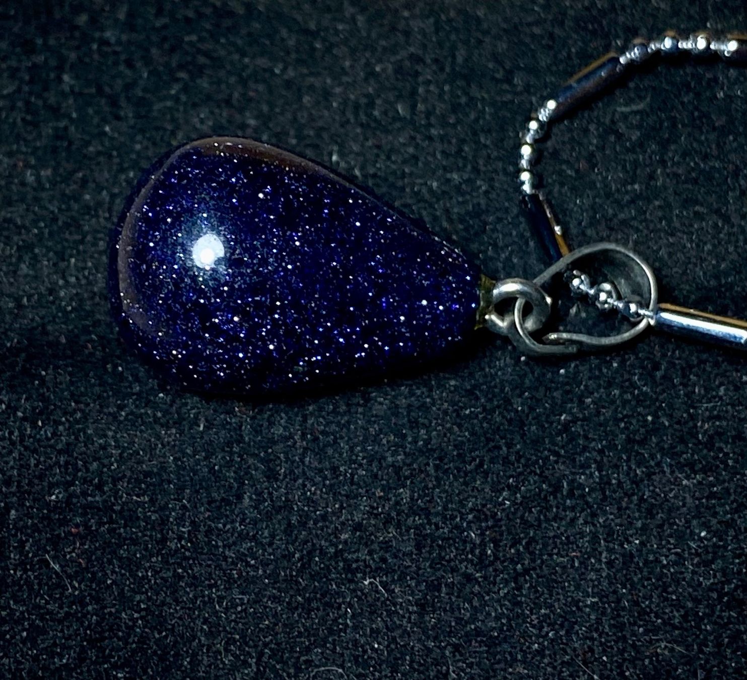 Catenine: feine 925 Silberkette mit Blauer Sandstein - Tropfenform – Nuovo e nell'imballaggio originale da Laax venduto da Kiki_Kingdom3