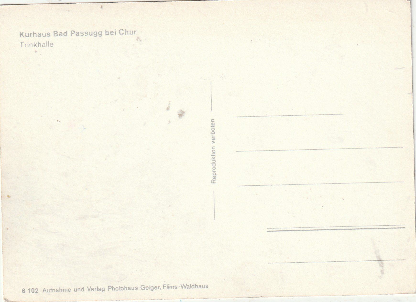 Cartoline postali: Bad Passug  Trinkhalle – Usato da Lumbrein venduto da made02 1