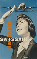 SWISSAIR (DOUGLAS DC 6B) STEWARDESS 1952 - Original Plakat