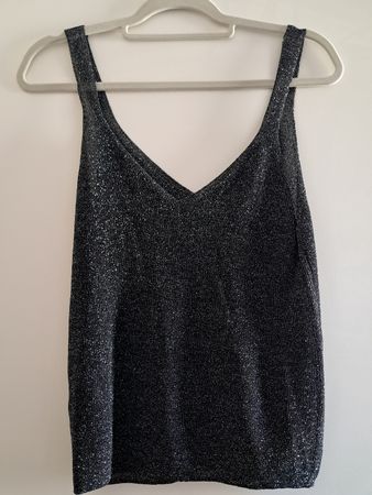 Débardeur MNG métallisé noir taille M neuf