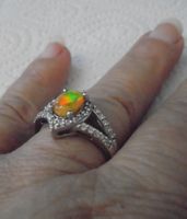 Echtschmuck: Silberring 925er mit Welo-Opal / 56