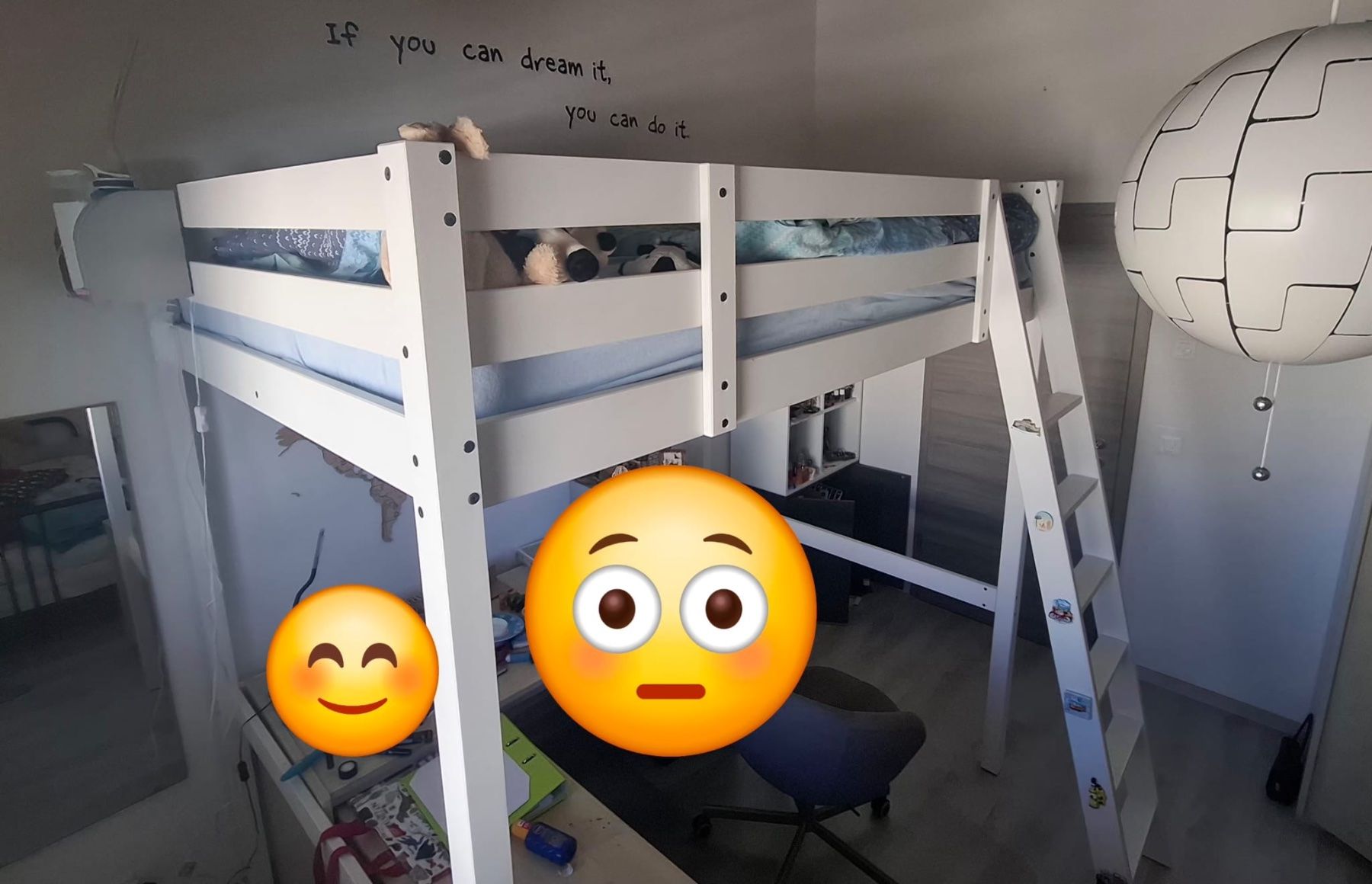 Betten: Lit mezzanine blanc, bon état – Gebraucht aus Lovens von Sined01