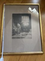Rembrandt Radierung, frühes Werk, gerahmt, Gelegenheit!