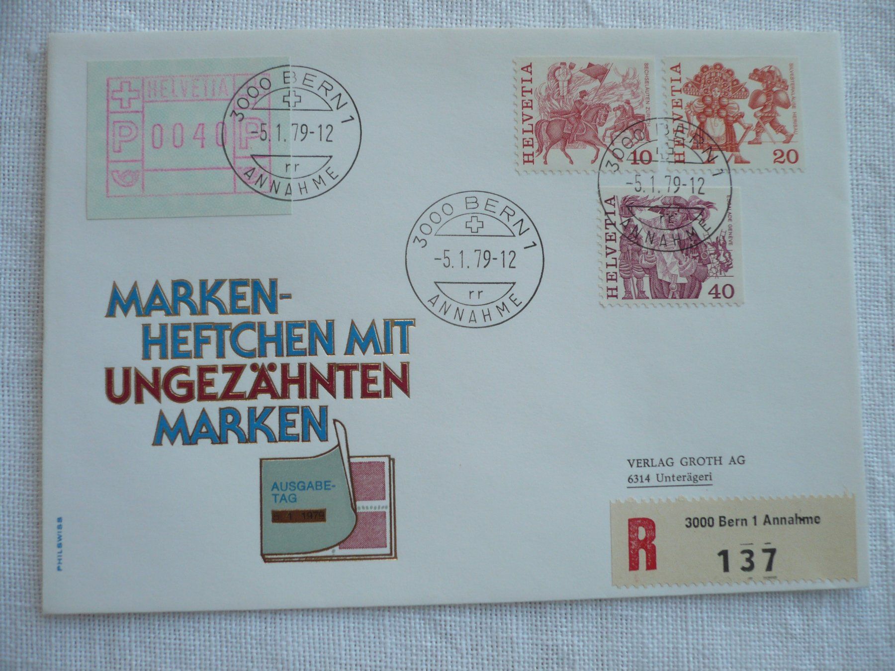 Alle Briefmarken: 1979 FDC aus Markenheftchen – Gebraucht aus Zürich von saltandpepper008