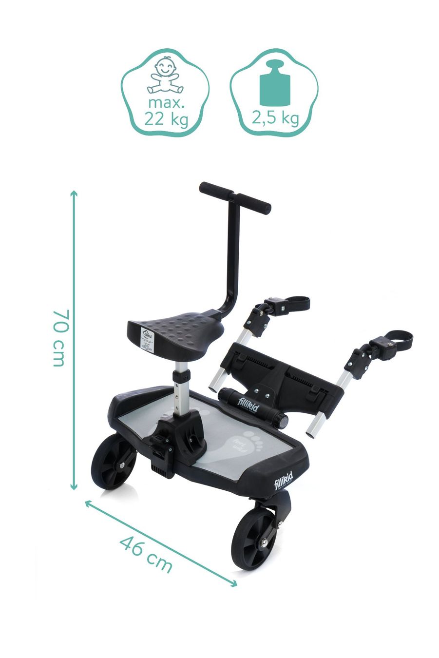 Fillikid Accessori per carrozzine: Buggy Board Fillikid mit Sitz – Usato da Zürich venduto da Lomo20
