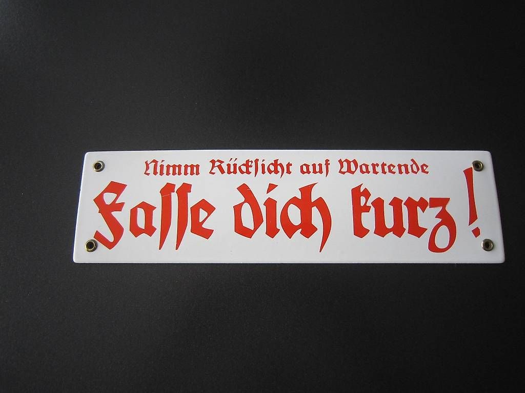 Insegne: Email-Schild  " halte dich kurz" – Usato da Neuenegg venduto da Heggi0