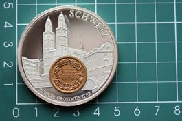 schweiz zürich grossmünster vergoldeter cu-ni 50 rappen 1979