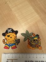 2 süsse Bügelbilder Pirat & Schatztruhe neu