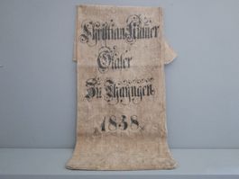 ANTIKER GETREIDESACK DATIERT 1838 THAYNGEN KT. SCHAFFHAUSEN