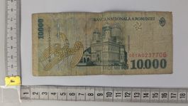 Rumänien 10.000 Lei Banknote, Rarität!