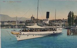 GENÈVE - Bateau à vapeur au départ