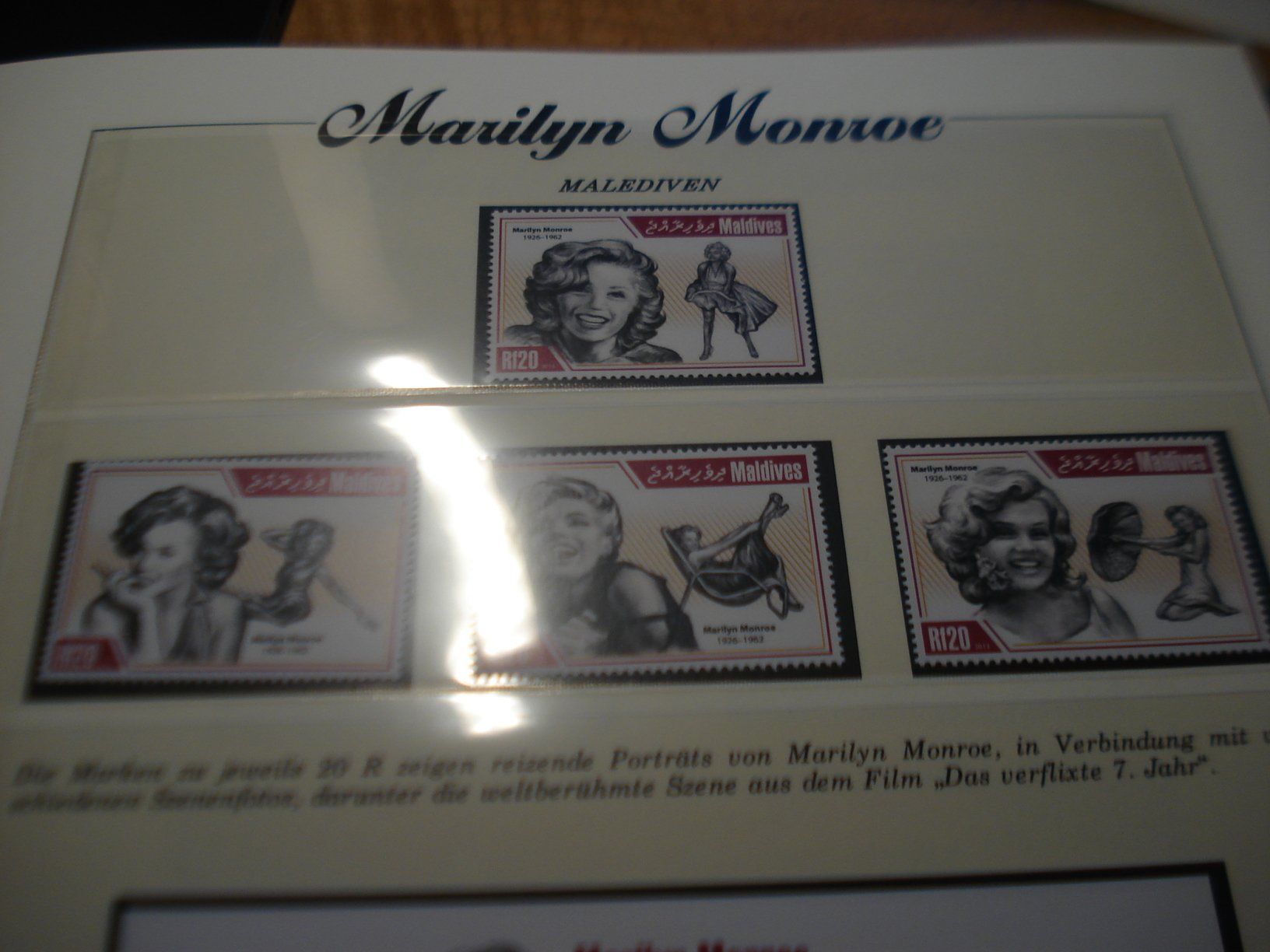 Tutti i francobolli: Malediven Block + Satz Marylin Monroe  ** – Usato da Niederwil AG venduto da morostahu 1