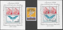 1938 Aarau BLOCK **/Ersttag-o W11 VIGNETTE Austellung ab 1.-